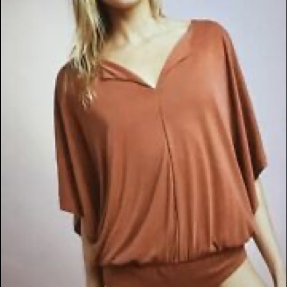 Anthropologie Floreat Orange Bodysuit